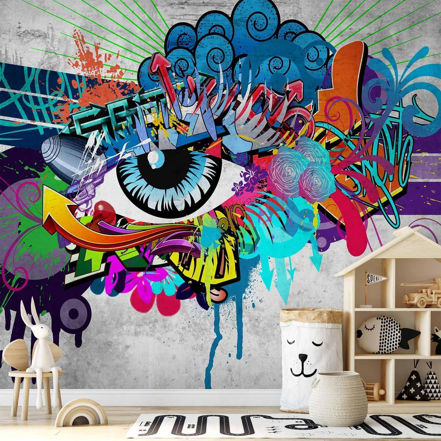 Fototapete - Graffiti eye Artgeist