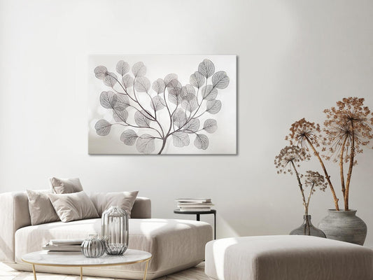 Canvas art "Leaves in the Wind" in stylish living room display.