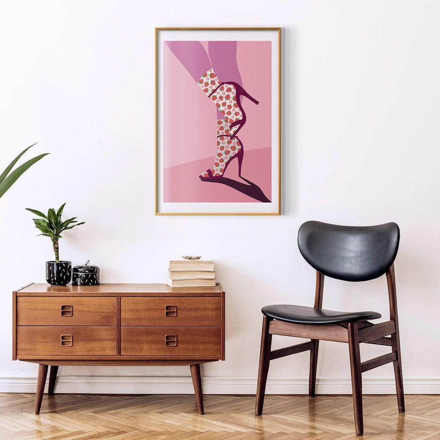 Poster Erdbeersocken – Verspielt, frech & modern