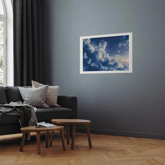 Poster - Starry Clouds and Soft Light Over a Corner of the Sky Artgeist