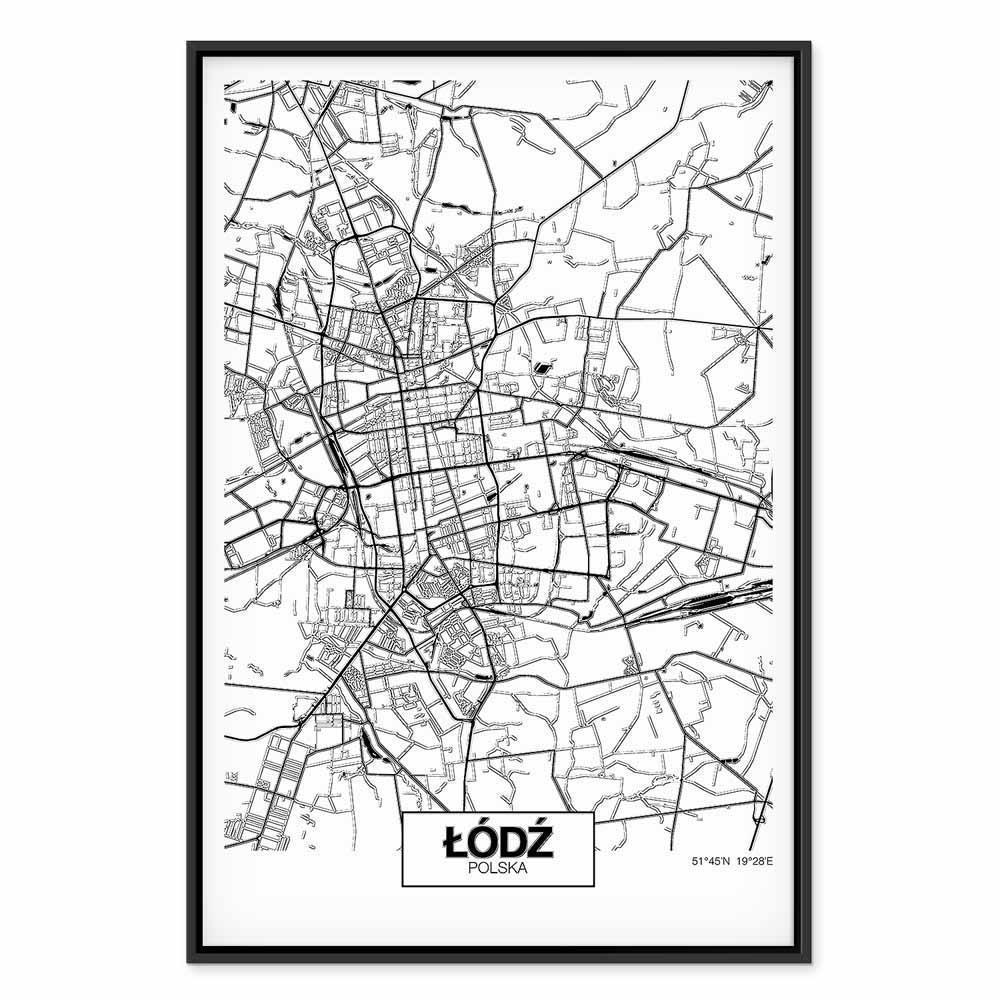 Leinwandbild - City Plan: Lodz (1 Part) Vertical
