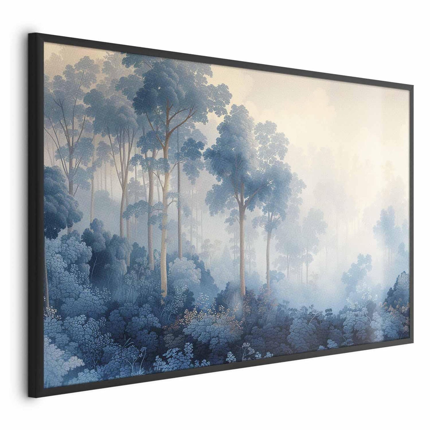 Poster - Forest in Misty Blue Shades Artgeist