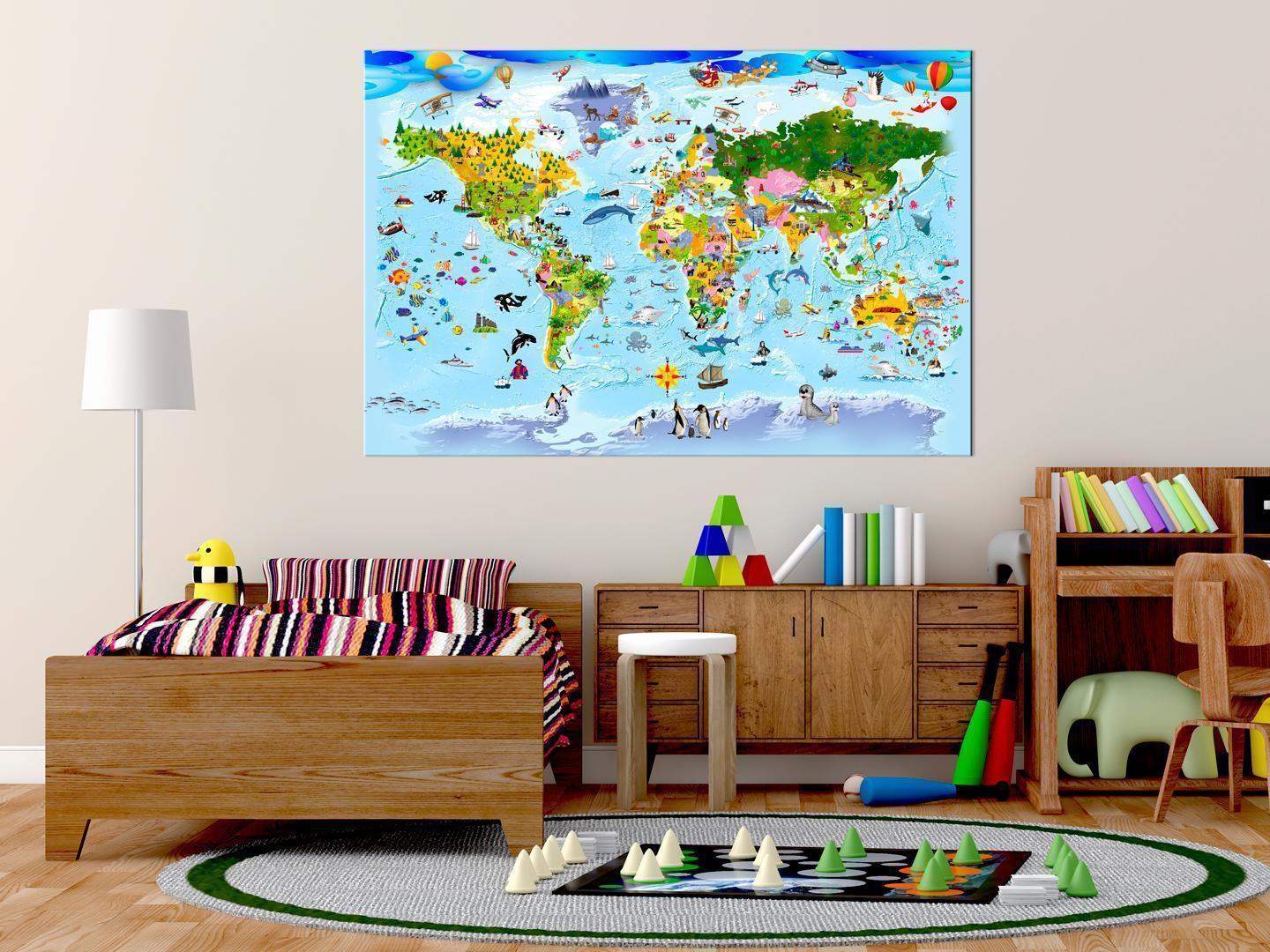 Korkbild - Children's Map: Colourful Travels Artgeist
