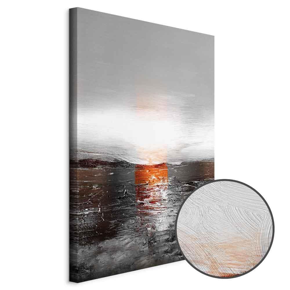 Leinwandbild - Reflection of Colors (1-part) - Sunset in Painted Abstract Background