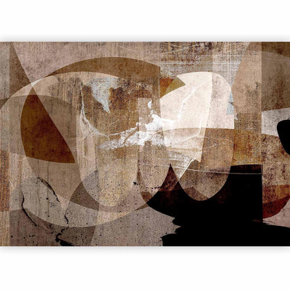 Fototapete - Geometric abstraction with shapes - composition in brown colours Artgeist