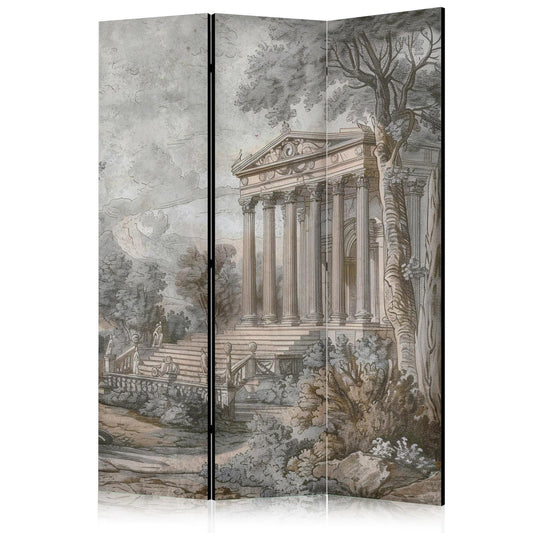 Paravent - Antique Landscape - Greek Temple on a Hill Among Lush Vegetation Artgeist