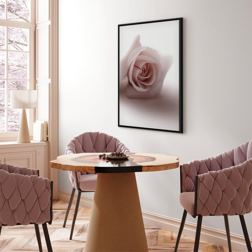 Leinwandbild - Floral Glamour Glow (1-part) - Delicate and Pastel Pink Rose