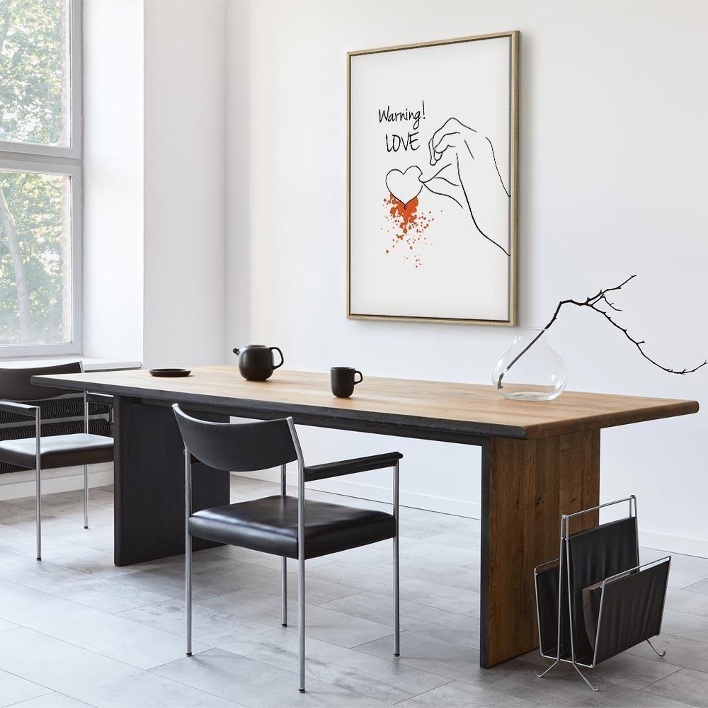 Leinwandbild - Warning! Love (1 Part) Vertical