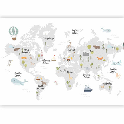 Fototapete - Minimalist Map for Children's Room
