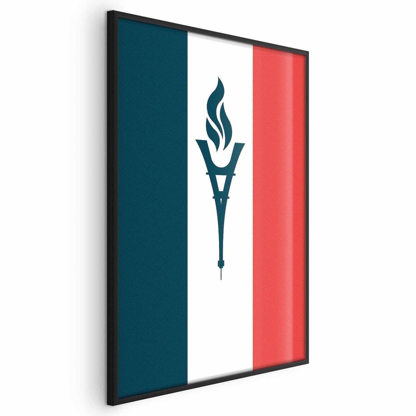 Poster - French Flag with a Torch