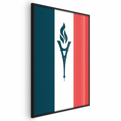 Poster - French Flag with a Torch
