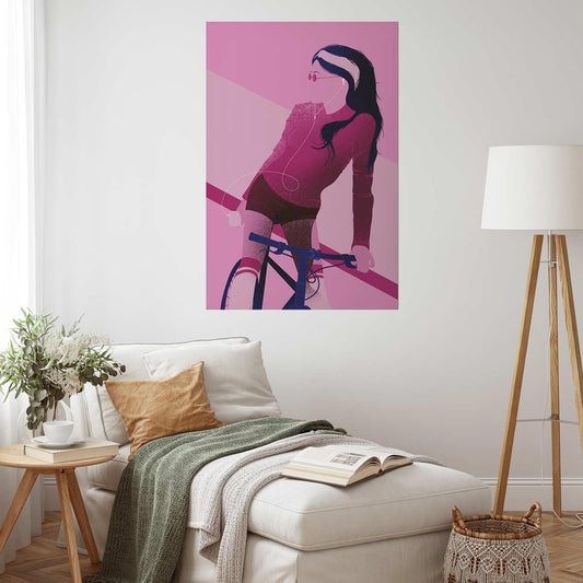 Poster - Woman on a Bicycle Artgeist