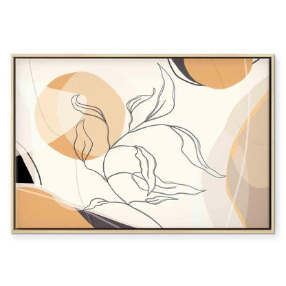 Leinwandbild - Landscape with a leaf