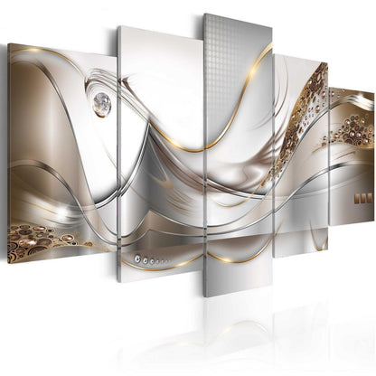 Leinwandbild „Goldene Wellen“ – Eleganz in Bewegung für moderne Räume