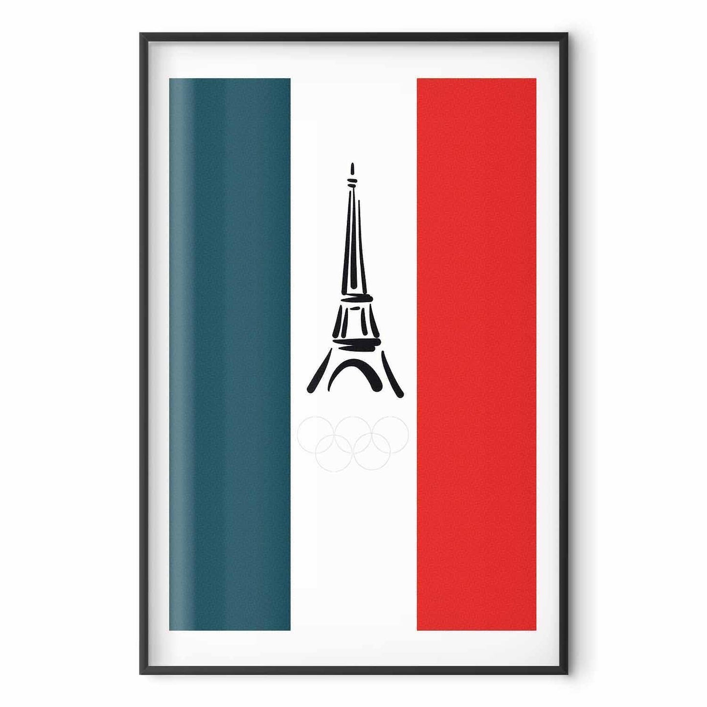 Poster - Graphic Eiffel Tower Against the French Flag