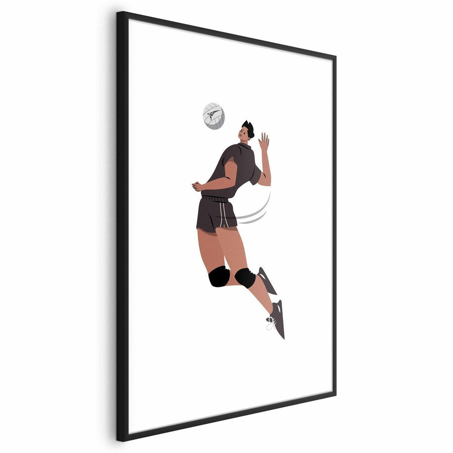 Poster - Volleyball Player on a Light Background - Illustration Artgeist