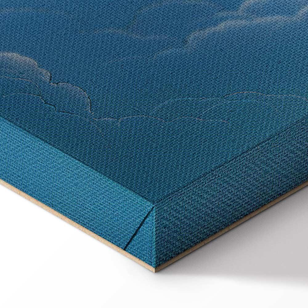 Leinwandbild - Blue Sky Breaking Through White Fluffy Clouds