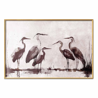 Poster - Herons Painted in Ink