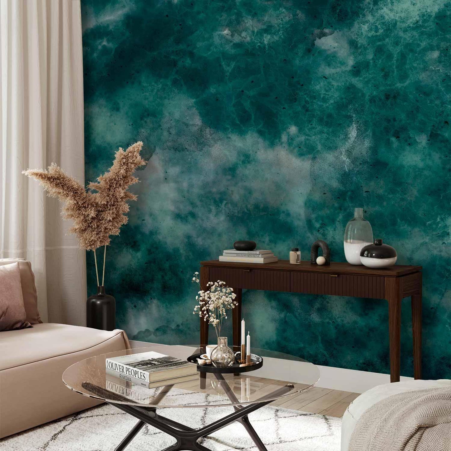 Fototapete - Malachite respite - modernist abstract background with texture Artgeist