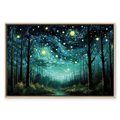 Leinwandbild - Starry night - a contemporary version of Van Gogh's night sky