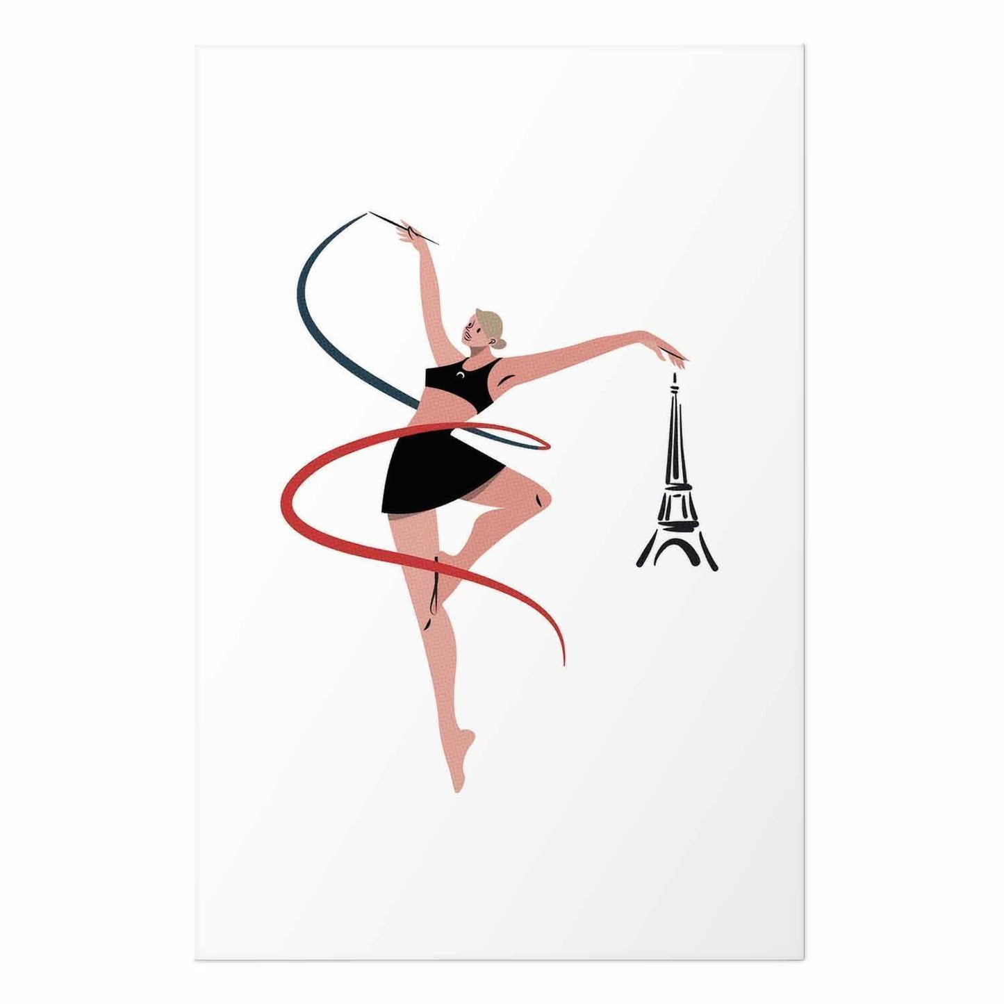 Poster - Illustration of a Woman with a Ribbon - Artistic Gymnastics