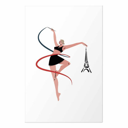 Poster - Illustration of a Woman with a Ribbon - Artistic Gymnastics
