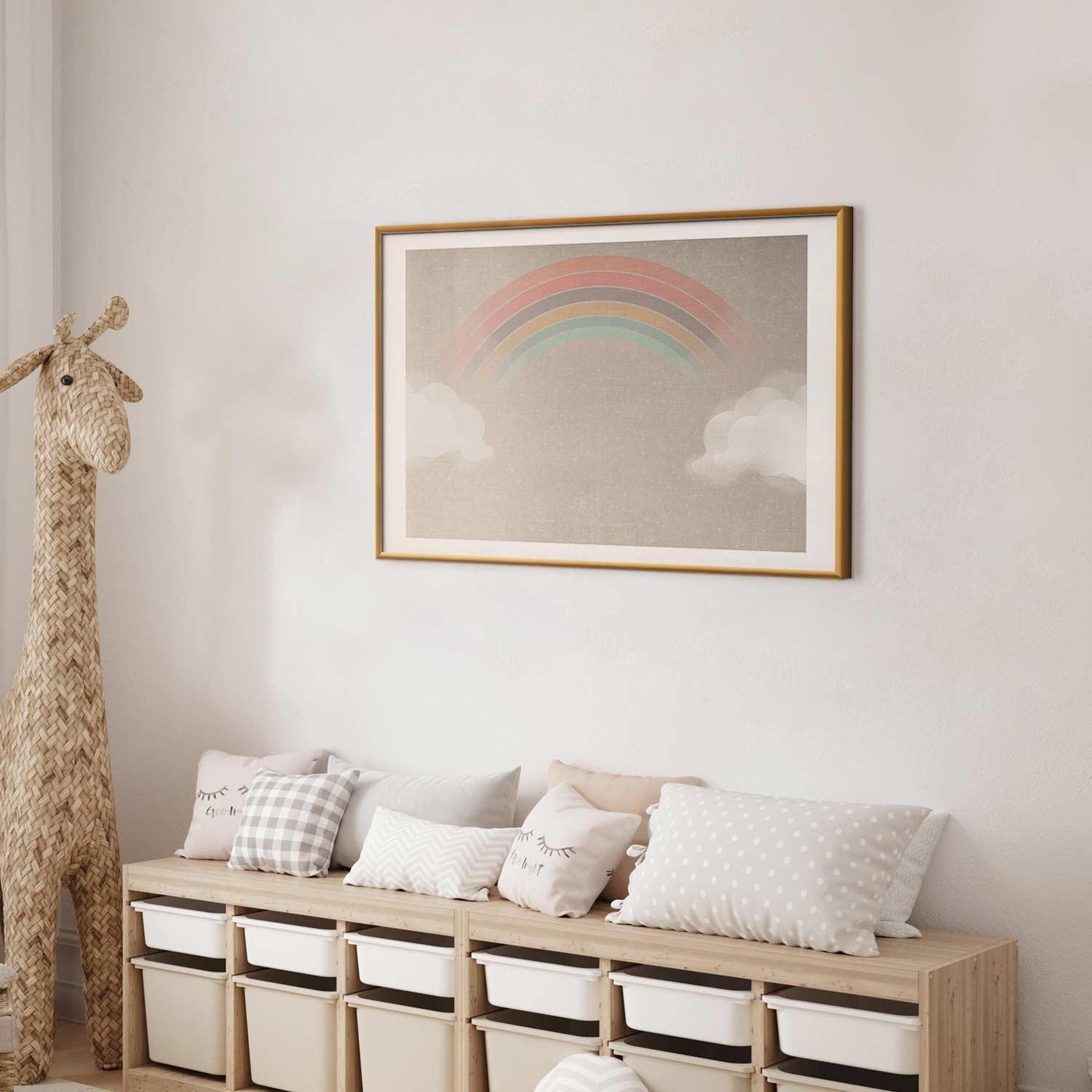 Poster Regenbogen im Regen – Sanfte Farben, leise Magie
