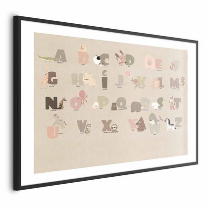 Poster - Beige Alphabet Artgeist