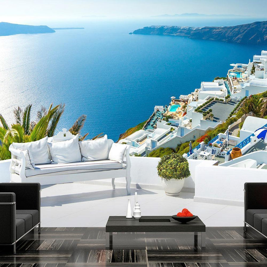 Fototapete „Ausblick auf Santorini“ – Mediterranes Flair für dein Zuhause sawelt.eu