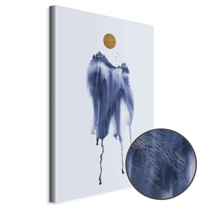 Leinwandbild - Forest in Watercolors (1-part) - Blue Hue Landscape Abstraction