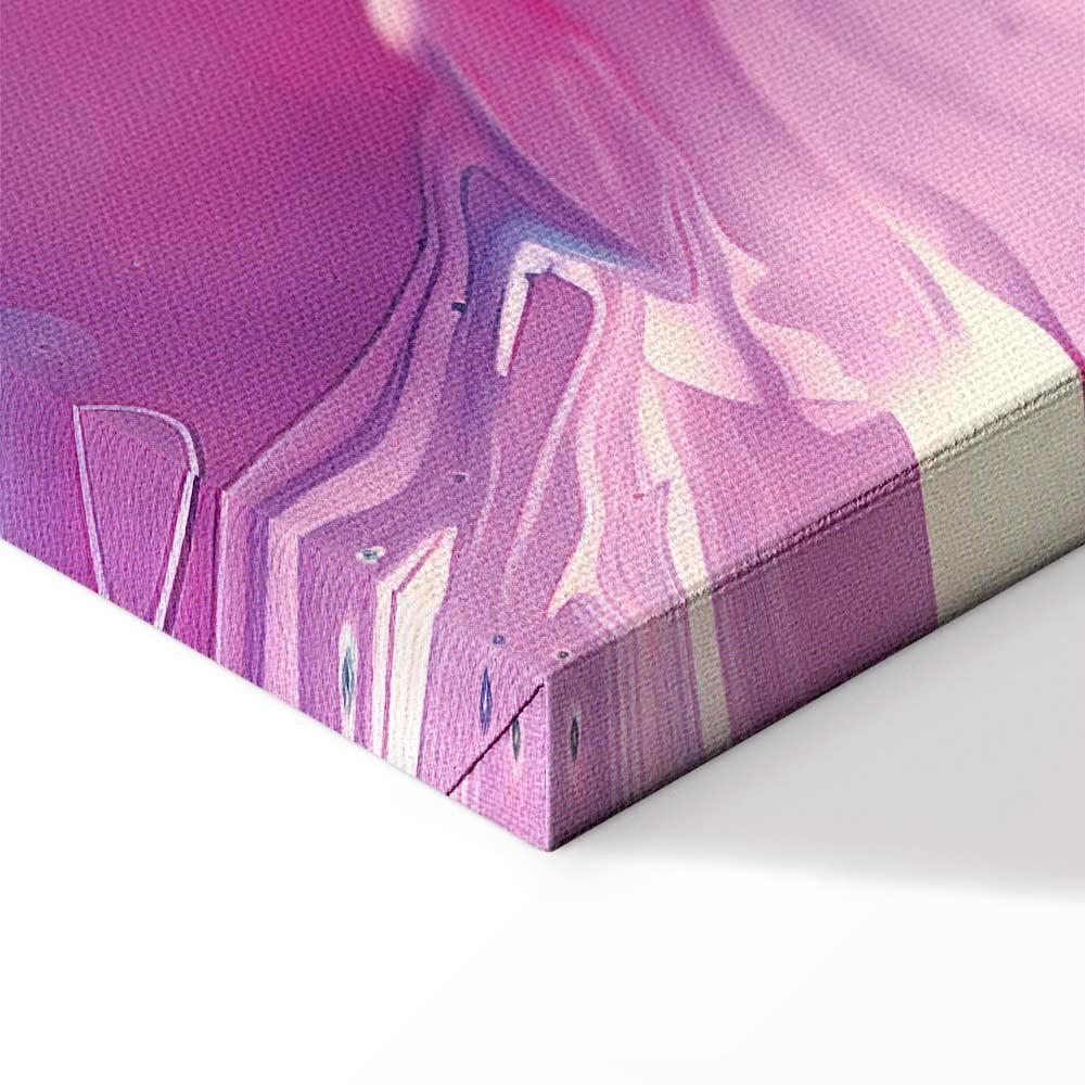 Leinwandbild - Night Flows - Abstract Waves in Shades of Blue and Violet