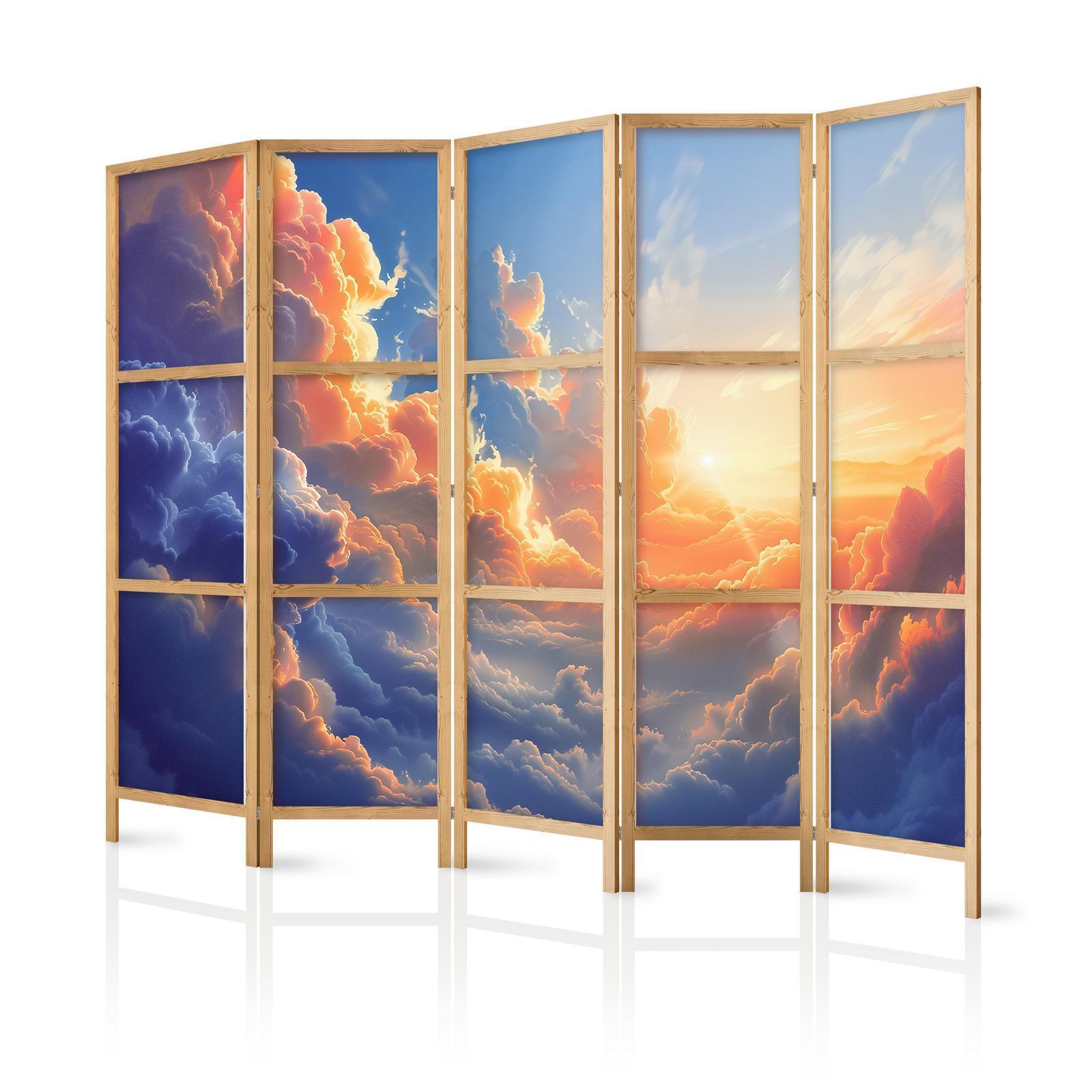 Japanischer Paravent - Sunset Over a Cloudy Sea: A Wonderful Symphony of Colors Artgeist