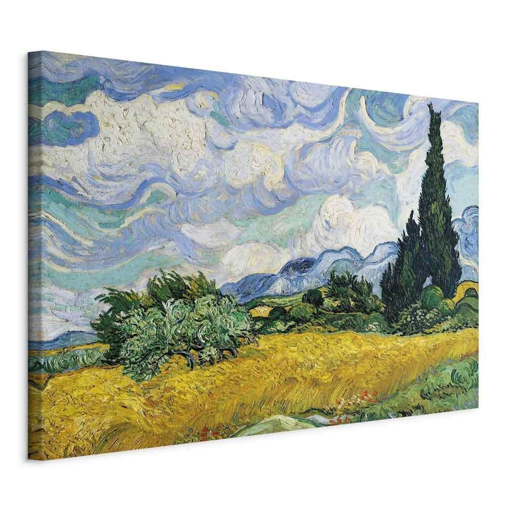 Leinwandbild - Vincent Van Gogh – Wheat Field with Cypresses
