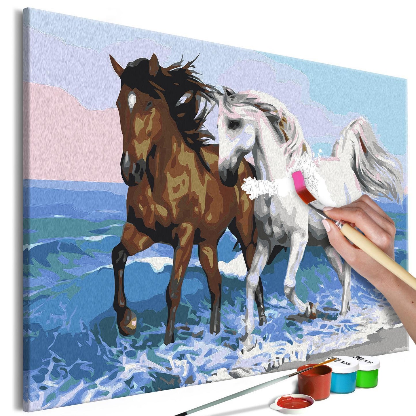 Malen nach Zahlen - Horses at the Seaside