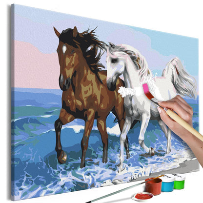 Malen nach Zahlen - Horses at the Seaside