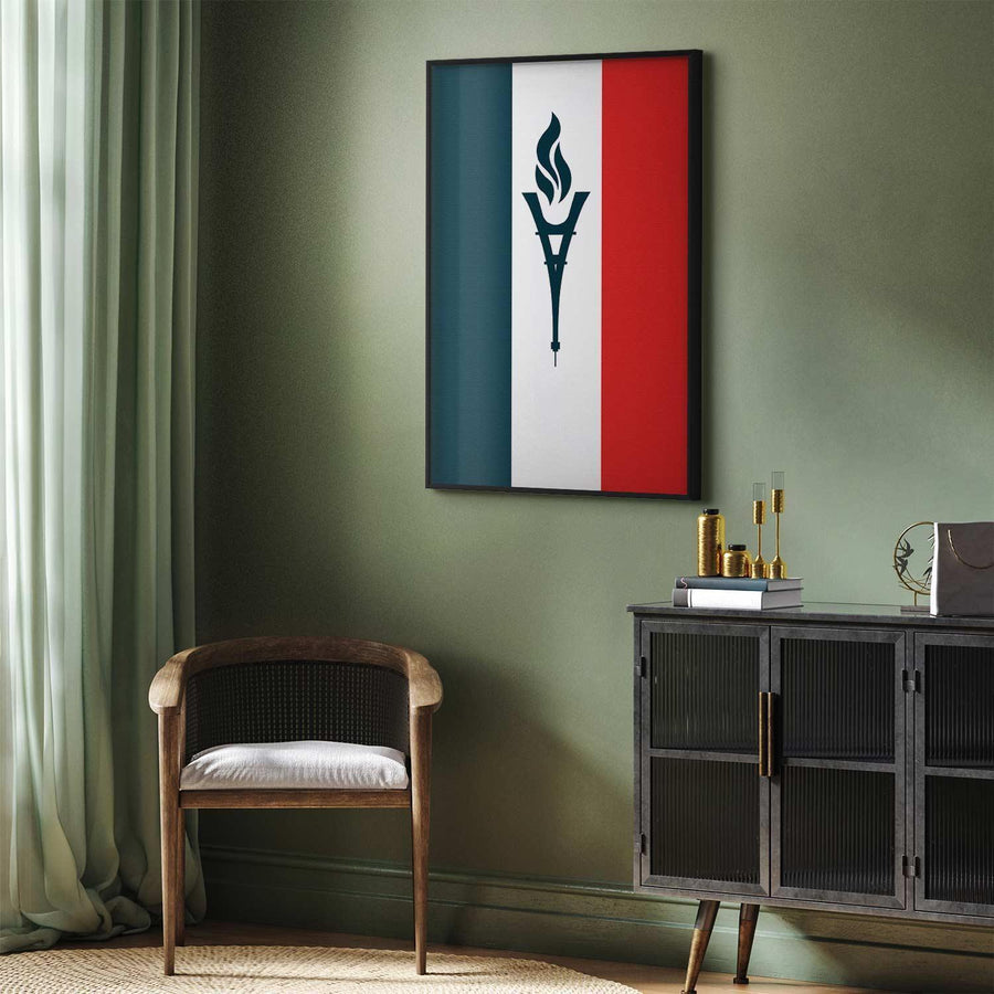 Poster - French Flag with a Torch Artgeist