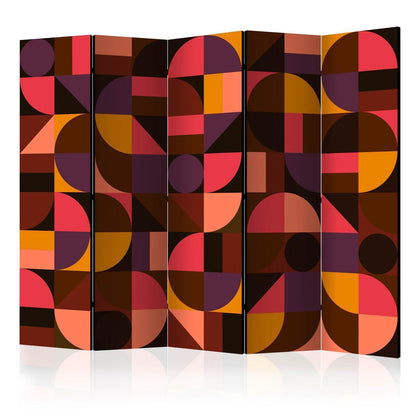 Paravent - Geometric Mosaic (Red) II Artgeist
