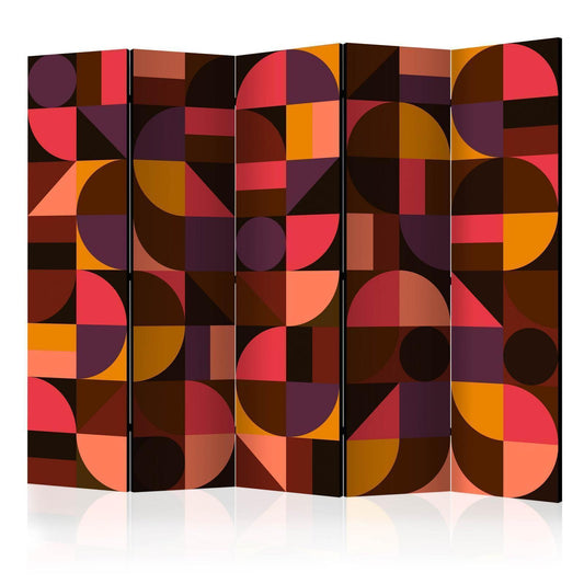 Paravent - Geometric Mosaic (Red) II Artgeist
