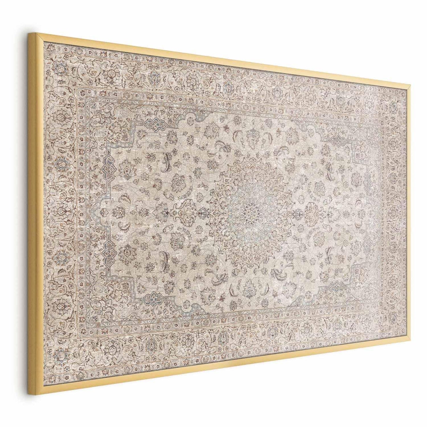 Poster - Sand Carpet - Worn Persian Rug with Rich Ornamental Motifs Artgeist