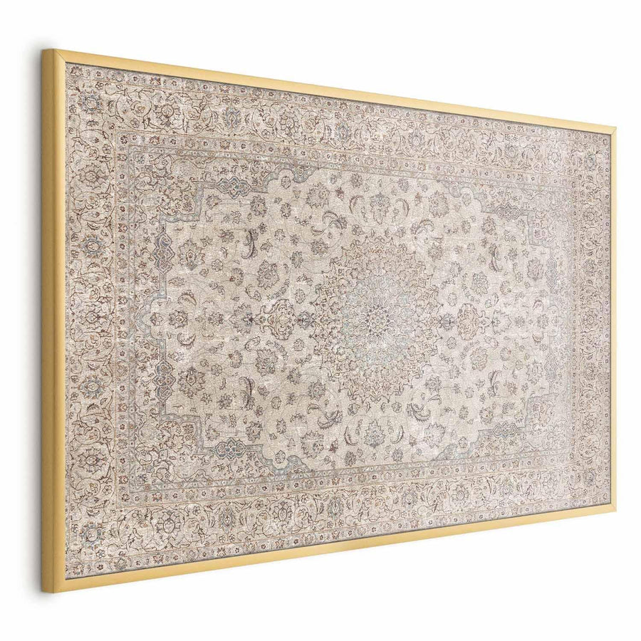 Poster - Sand Carpet - Worn Persian Rug with Rich Ornamental Motifs Artgeist