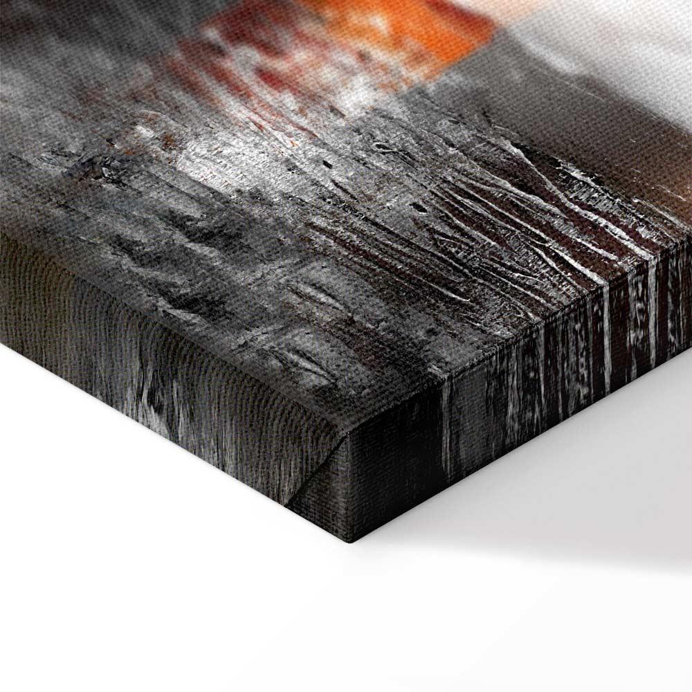 Leinwandbild - Reflection of Colors (1-part) - Sunset in Painted Abstract Background