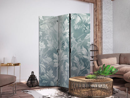 Paravent - Ornaments in Rubbed Faded Turquoise - Delicate Floral Pattern Artgeist