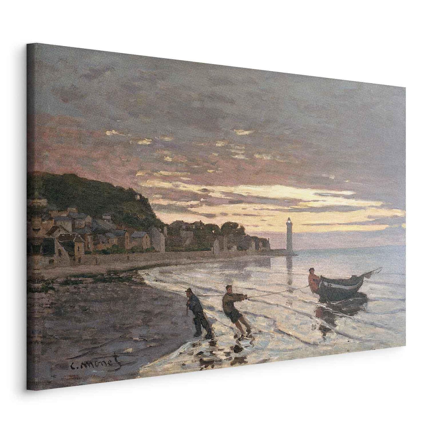 Leinwandbild - Hauling a Boat Ashore, Honfleur Artgeist