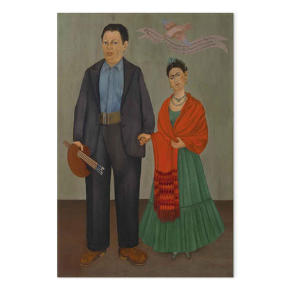 Leinwandbild - Frida Kahlo – Frida and Diego Rivera
