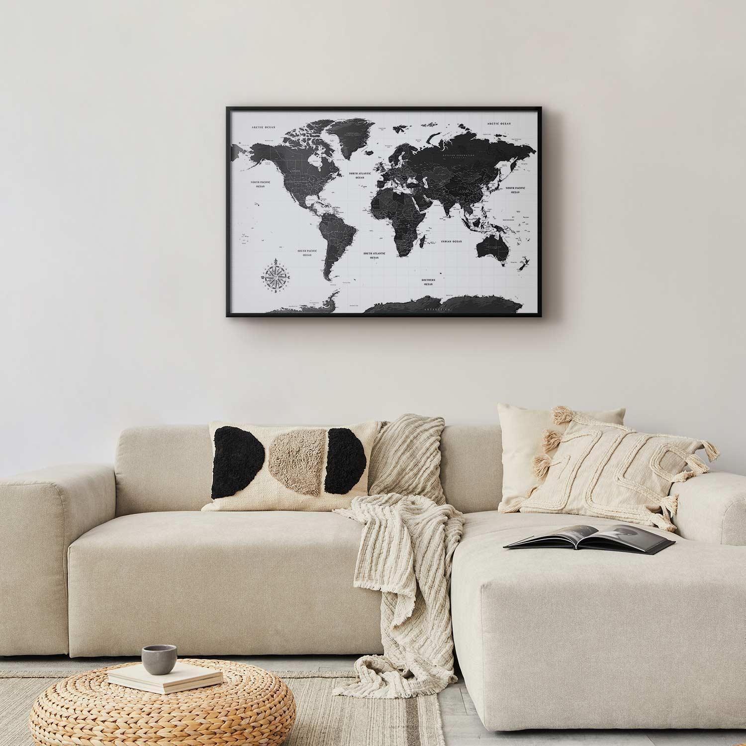 Poster - Monochromatic Map Artgeist