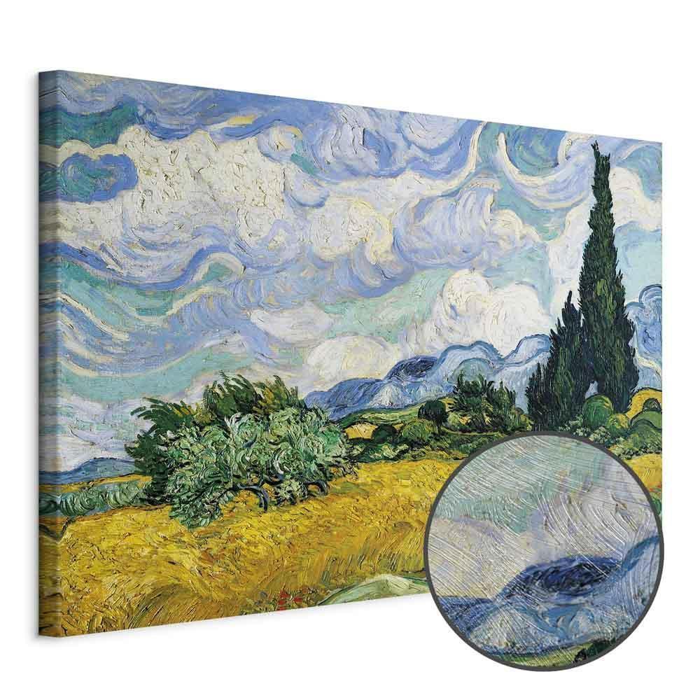 Leinwandbild - Vincent Van Gogh – Wheat Field with Cypresses