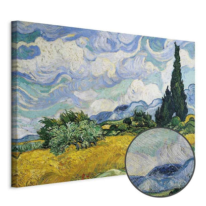 Leinwandbild - Vincent Van Gogh – Wheat Field with Cypresses