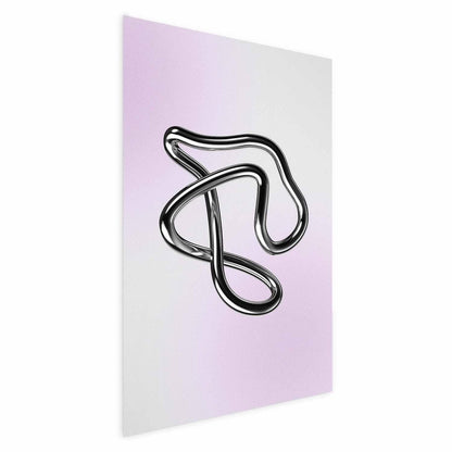 Poster - Silver Intricacies - fluid metallic figure on a gradient background Artgeist