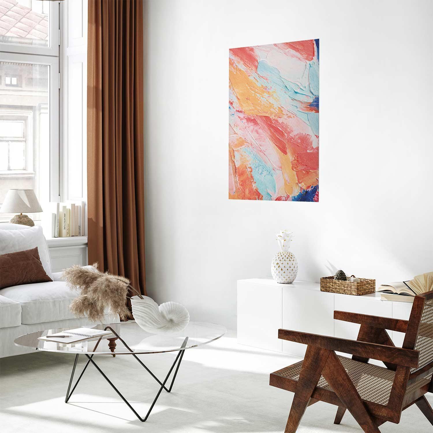 Poster - Colorful Harmony - dynamic color transitions in pastel tones Artgeist