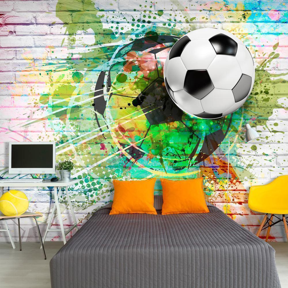 Fototapete mit bunten Sportmotiven in dynamischem Design